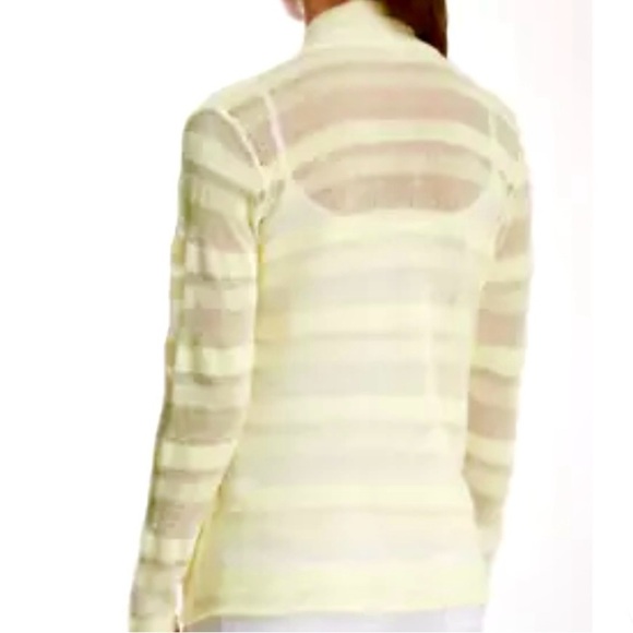 Eileen Fisher Straight Linen Open Cardigan Daisy Pale yellow Loose weave Size M - Picture 11 of 12